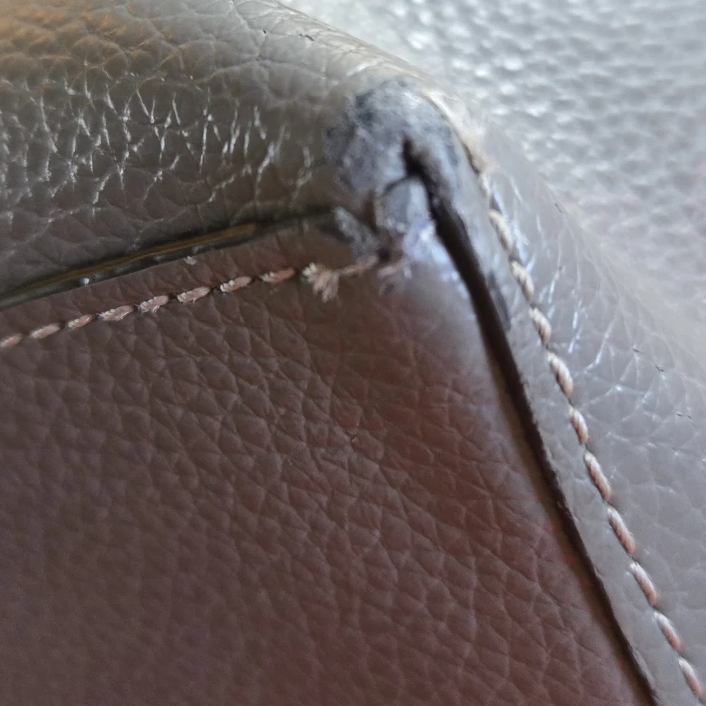 Coach Mollie Leather Tote Gray With Red Interior - Picture 16 of 16